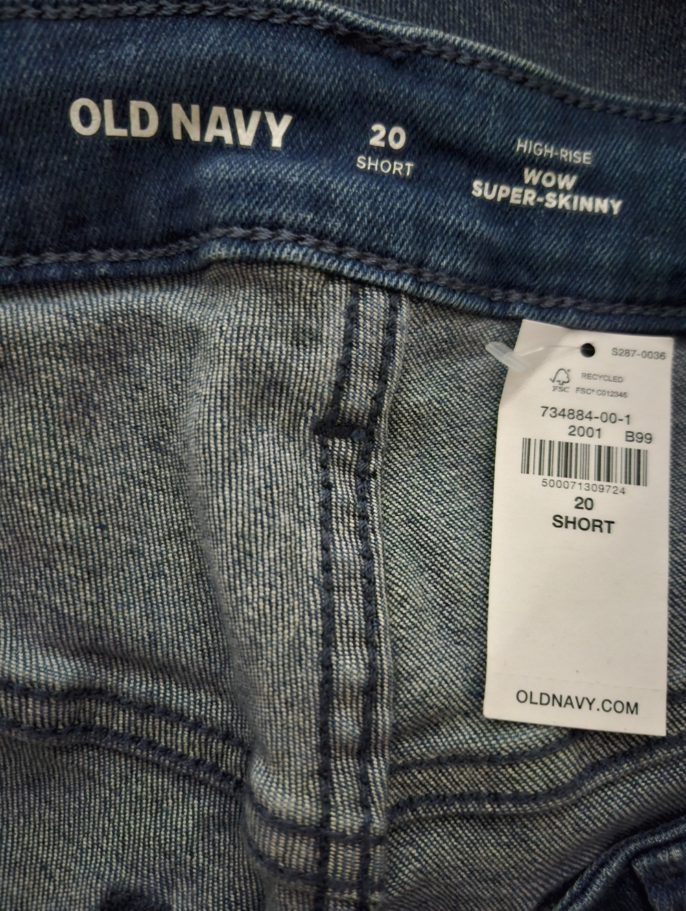 NWT Old Navy Plus Size Women's Dark Blue Skinny Ankle Jeans Size 20 Short - Picture 5 of 5